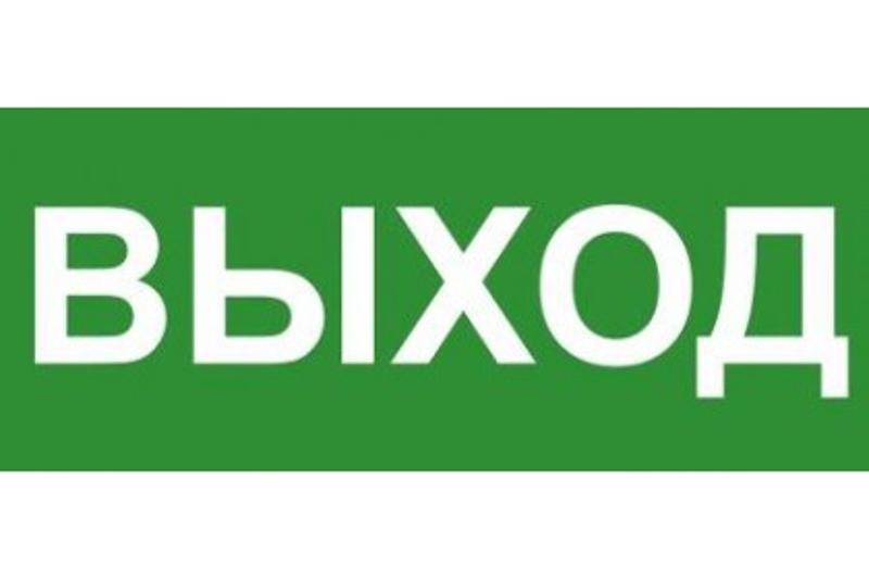 Эвакуационный знак ЭП16 ВЫХОД 140x280 мм